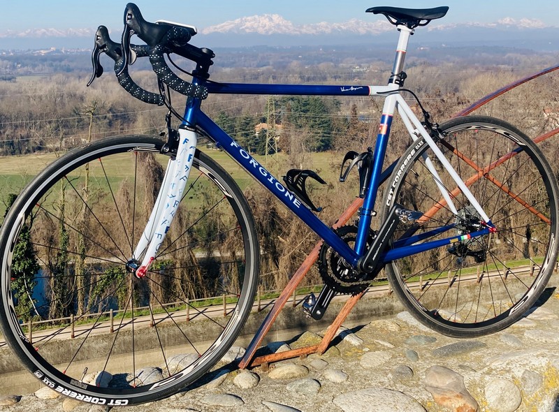 Franco around with his bicycle Forgione gives us this shot with landscape