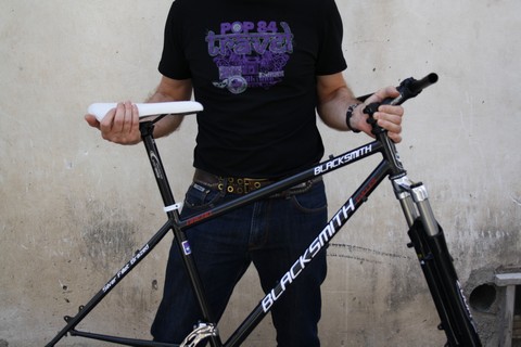 a bicycle frame from Vincenzo Forgione Italy