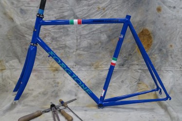 Telaio per bici da corsa realizzato in acciaio da Forgione Telai.Modello "Italia America"