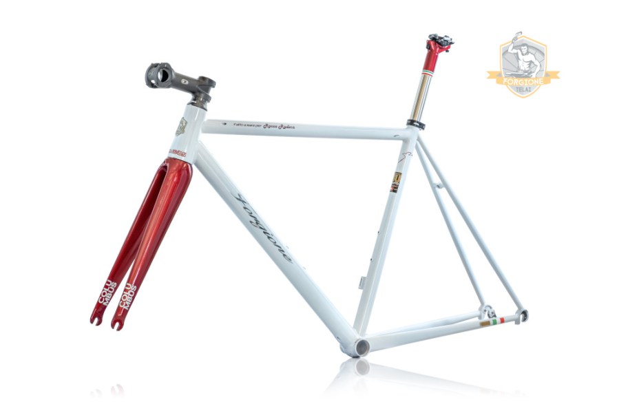 Telaio straordinario in acciaio realizzato,a mano,con serie 100 Columbus (serie centenario) in acciaio - giunzioni in silver fillet brazed