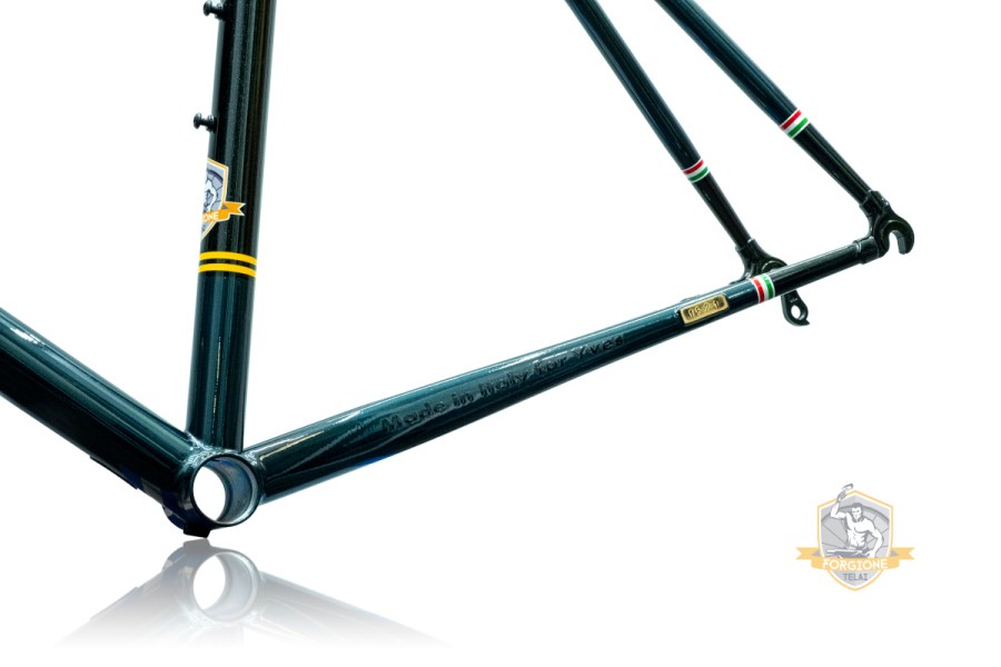 Yves road bicycle frame in steel, silver fillet brazed technique, numbered frame