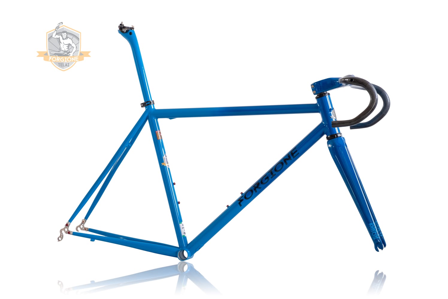 Profondo Blue (Deep Blue): handmade bicycle customized in silver fillet brazed